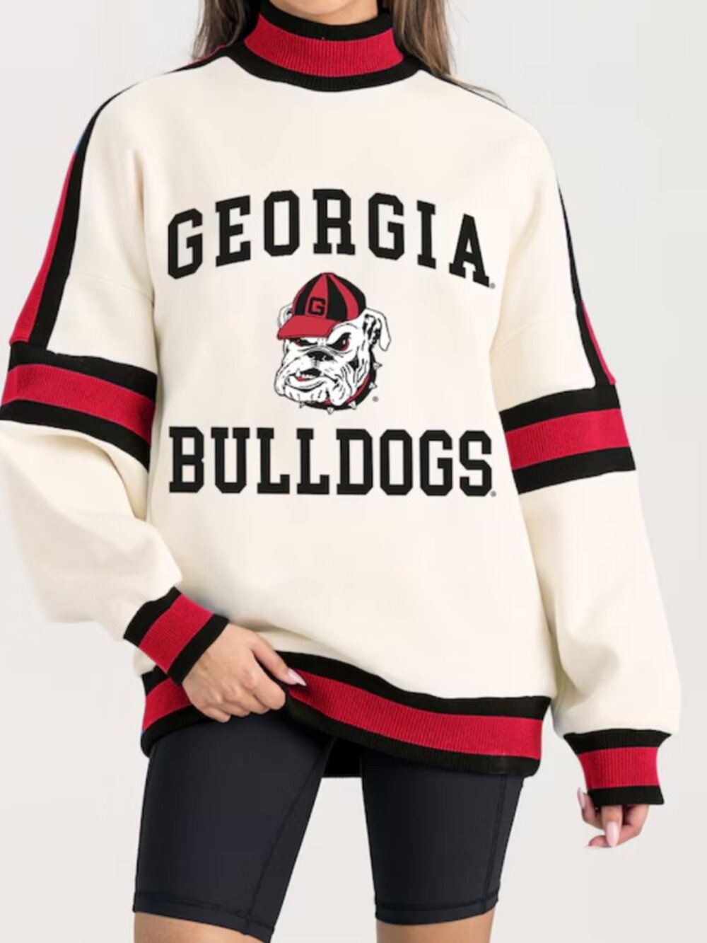 Gameday Couture Georgia Bulldogs Cream and Red Crewneck - Medium